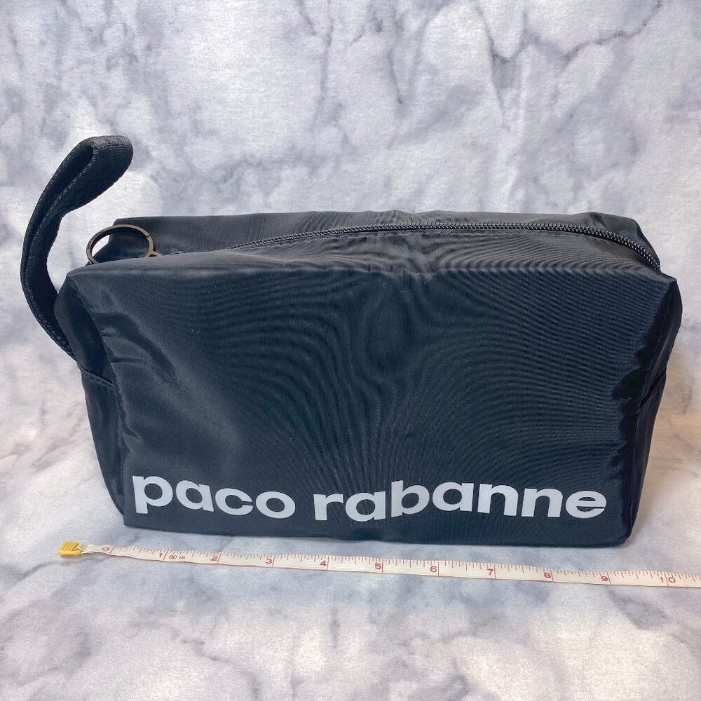 Paco Rabanne Phantom Travel Kit-Black Reversible Pouch&Key Chain Set-2pc-NEW - Picture 9 of 14